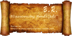 Blazsovszky Renátó névjegykártya