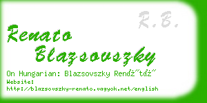 renato blazsovszky business card